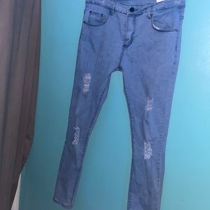 Men’s light blue skinny jeans